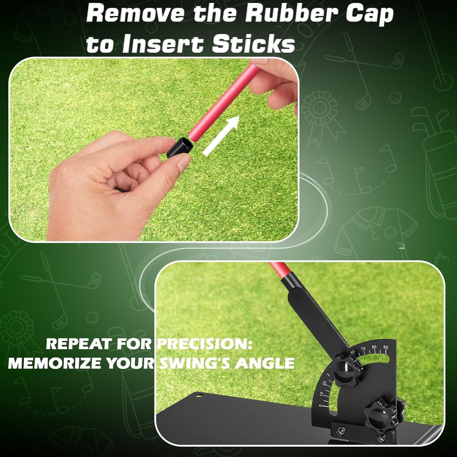 Golf Alignment Stick Holder Adjustable Swing Plane Trainer