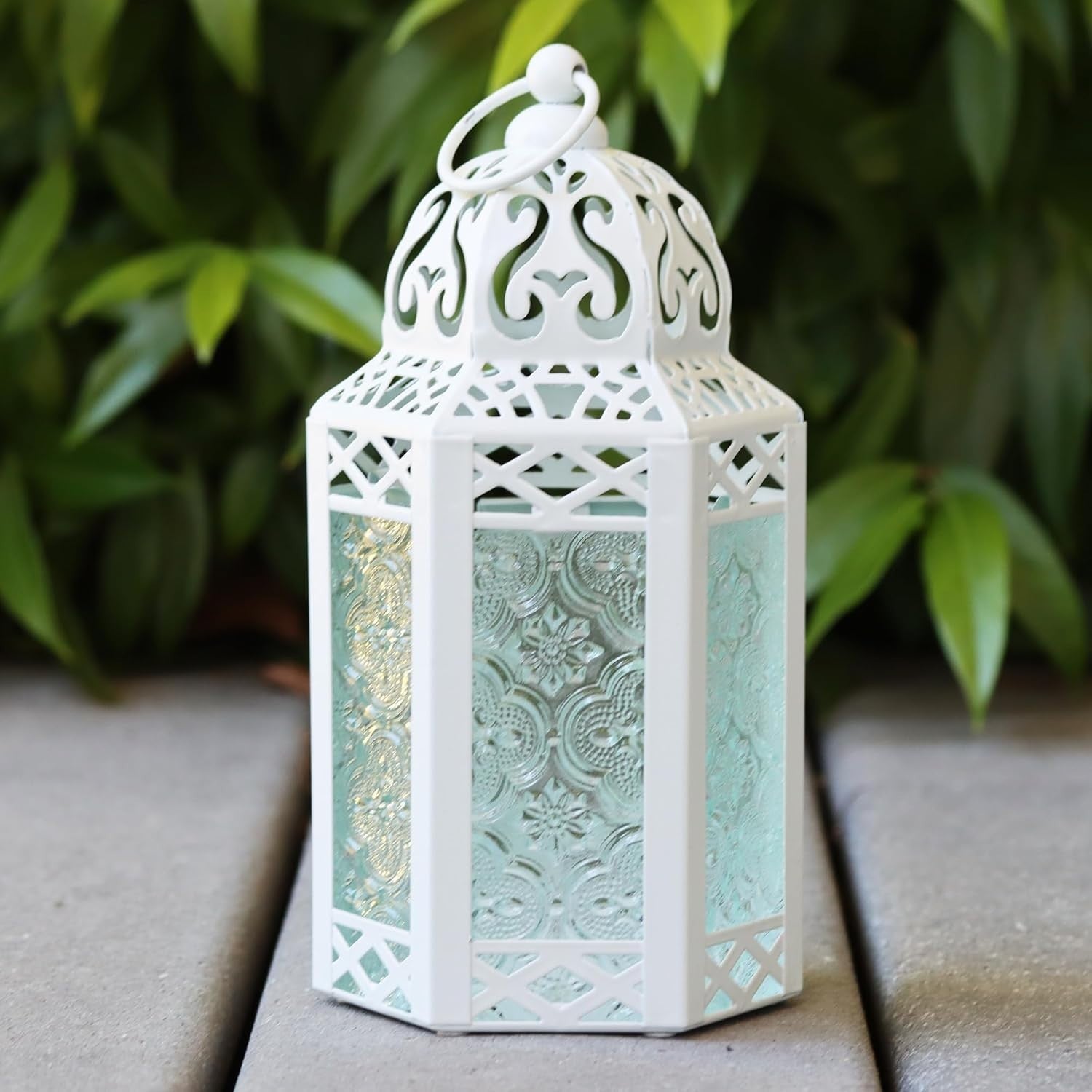 Set of 3 White Moroccan Candle Lanterns Home Decor