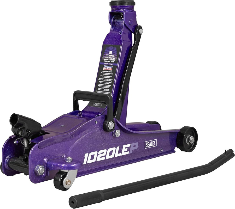 2 Ton Low Profile Trolley Jack 85–385mm Heavy Duty Short Chassis Purple
