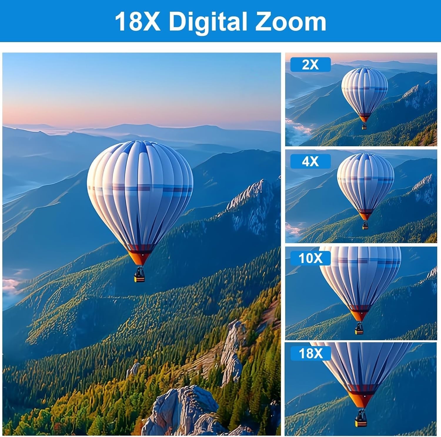 4K 56MP Digital Camera WiFi Autofocus Vlogging Camera 18X Zoom Kit