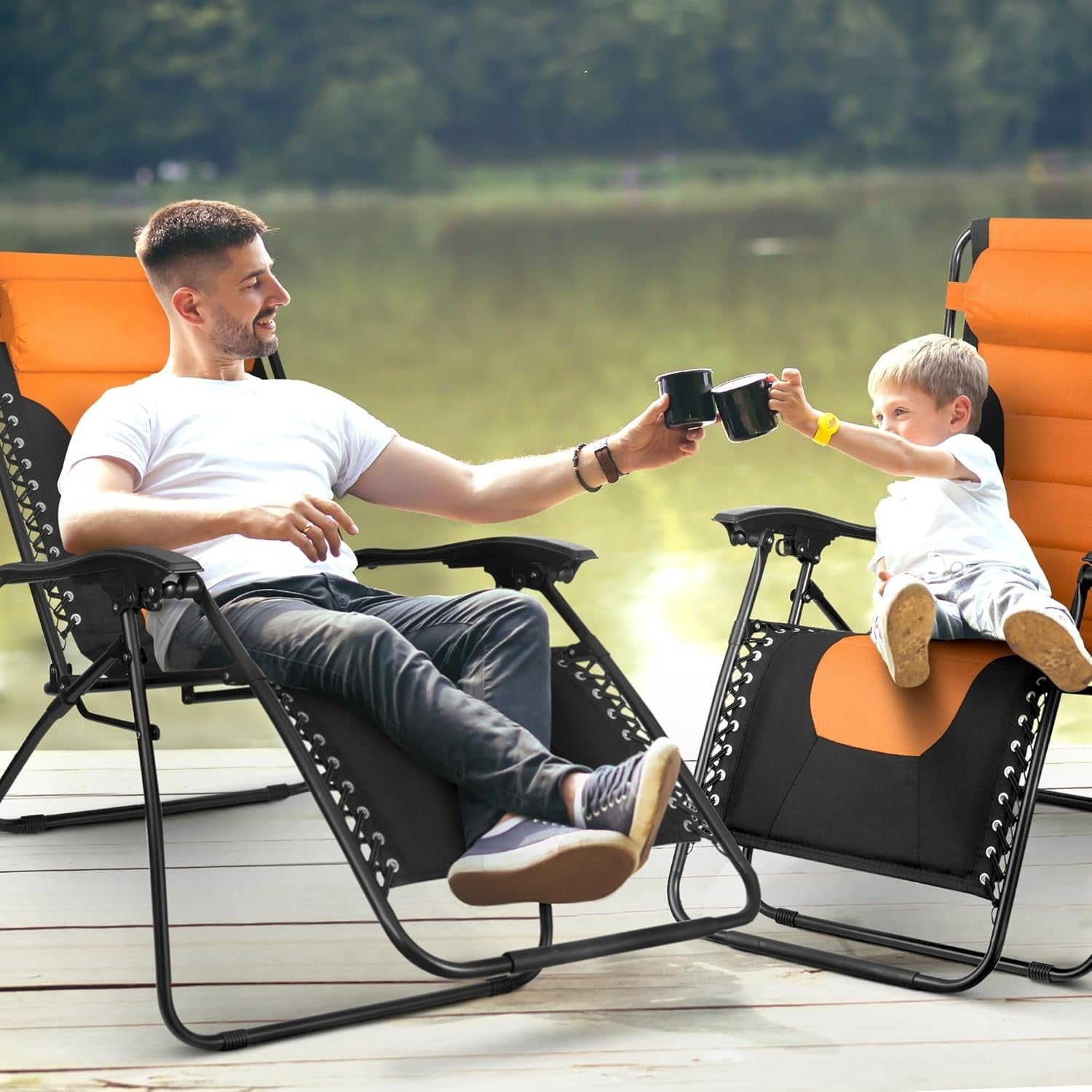 Heavy Duty Zero Gravity Chairs Set of 2 – Padded, Adjustable, Outdoor