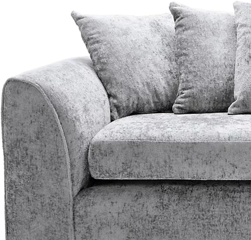 2C2 Light Grey Corner Sofa 5 Seater Fabric L Shape Couch with Cushions