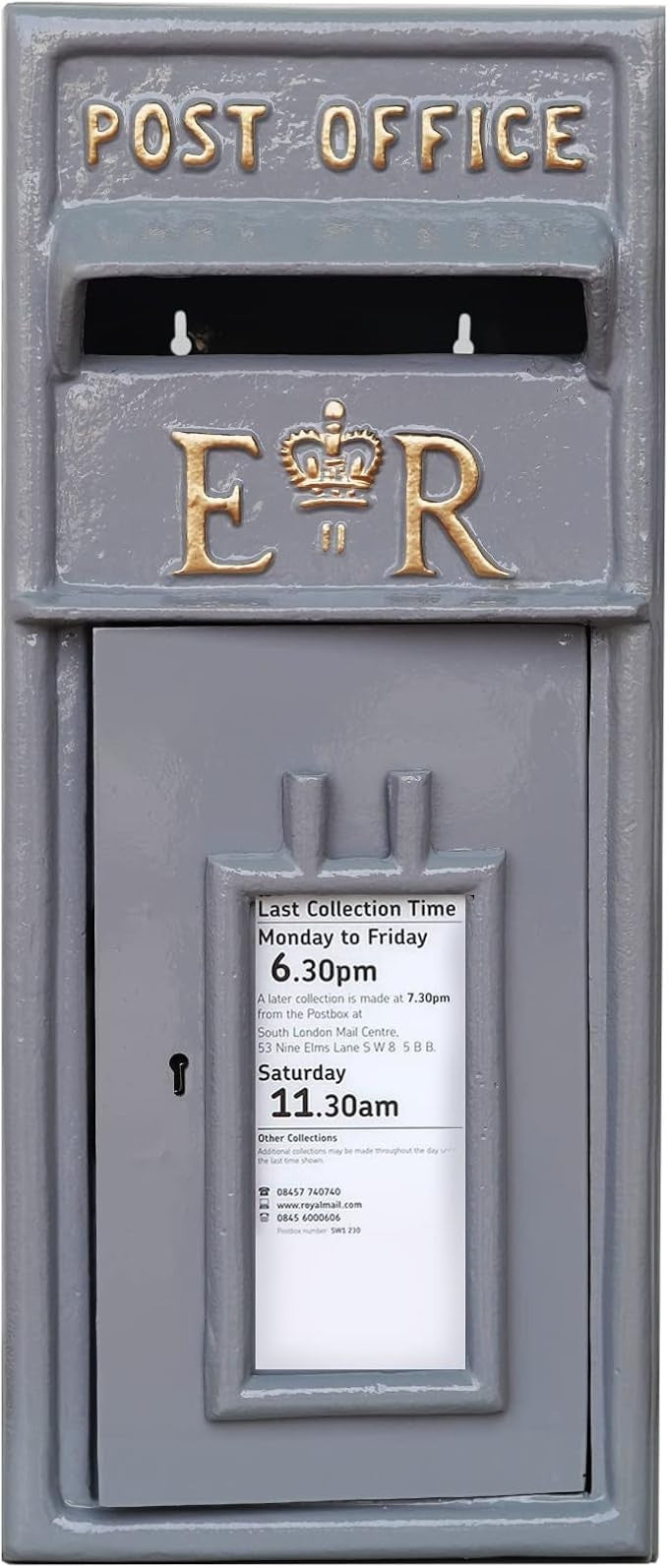 Lockable Cast Iron Wall Mount Mailbox – Weatherproof Post Box for Parcels