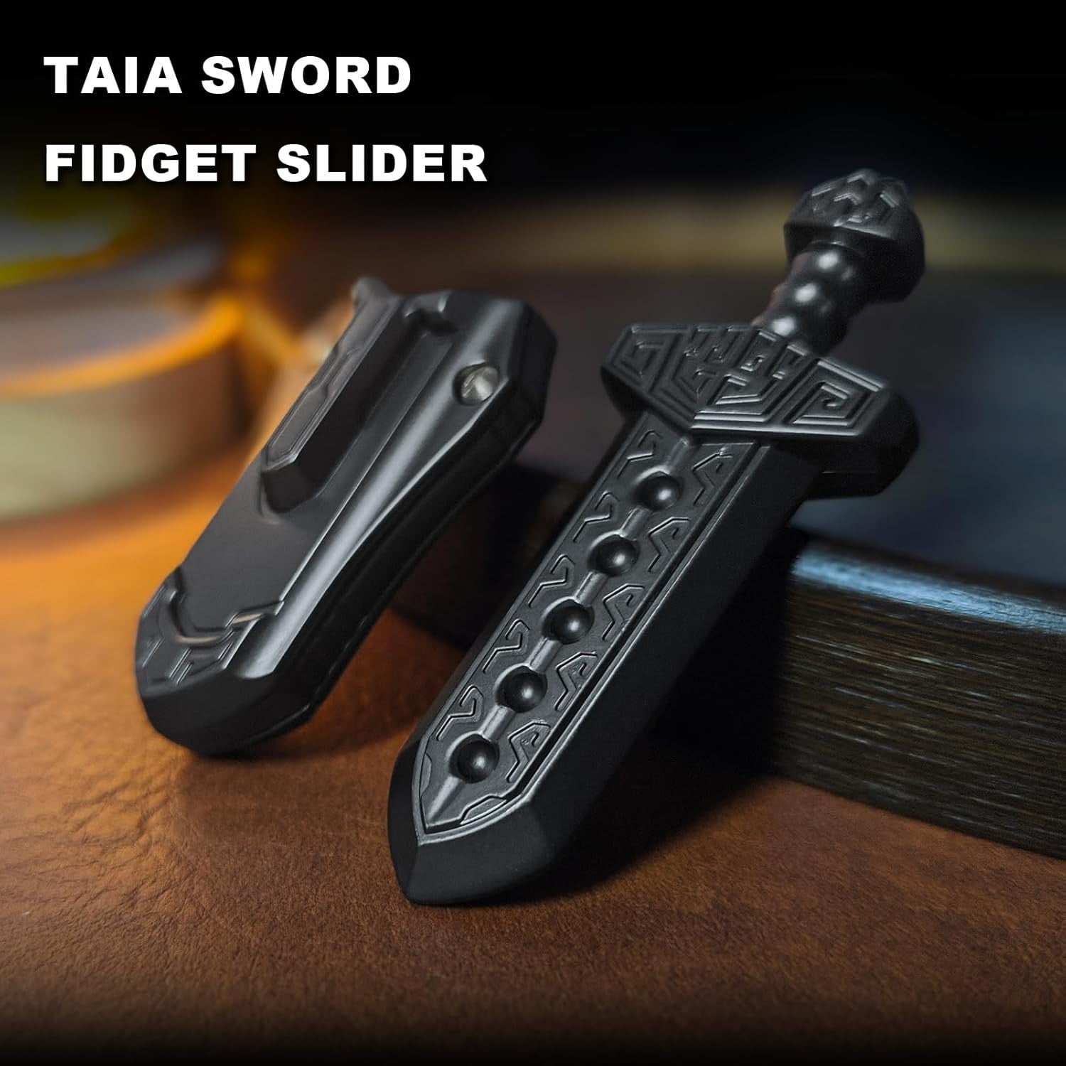Metal Sword Fidget Slider Clicker EDC Stress Relief Pocket Toy