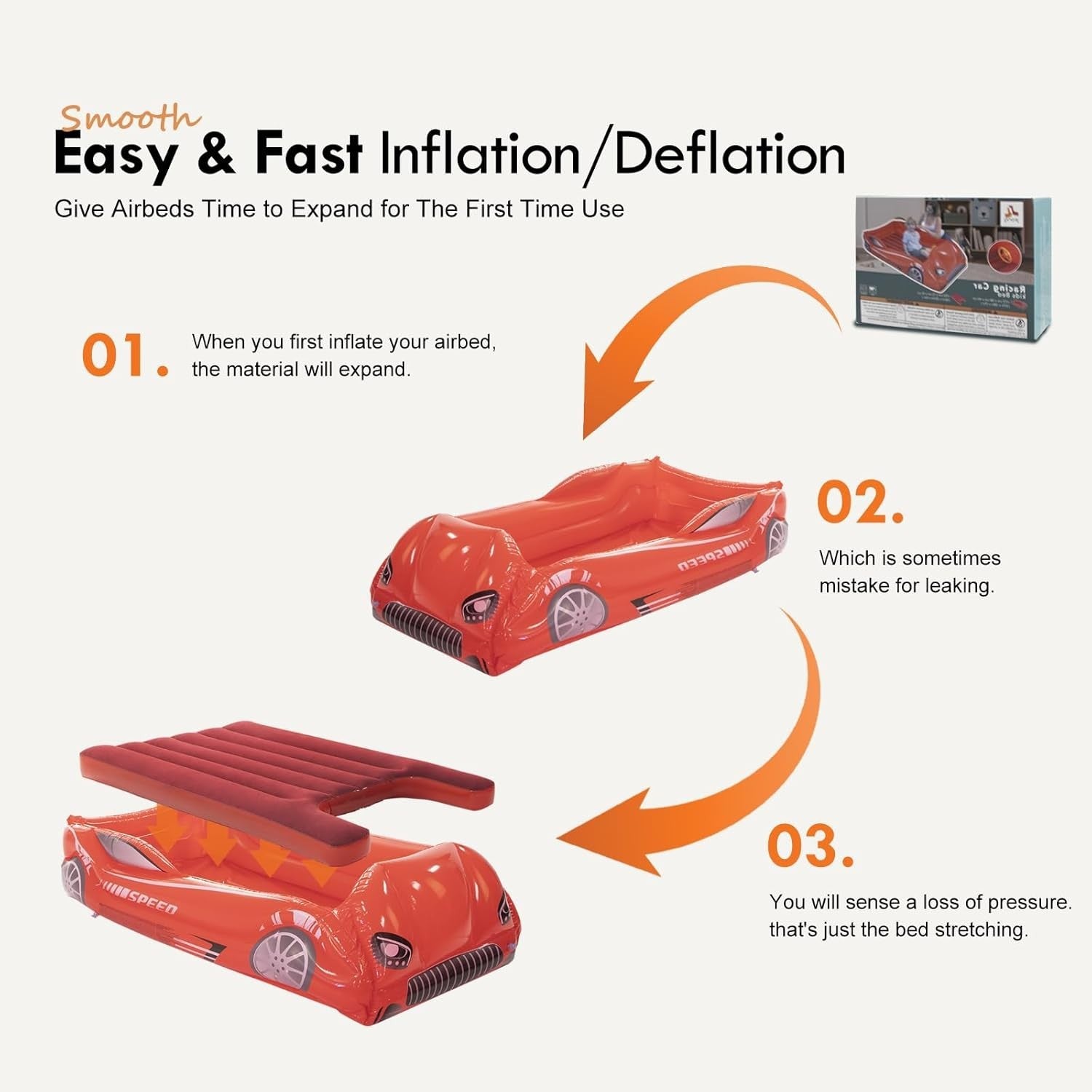 Toddler Inflatable Travel Bed with Safety Sides Kids Air Mattress Cot