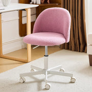 Lilac Purple Teddy Fleece Swivel Desk Chair Small Adjustable Vanity Seat