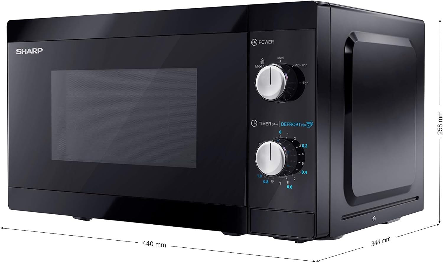 20L 800W Manual Microwave Oven 5 Power Levels Defrost Timer Kitchen
