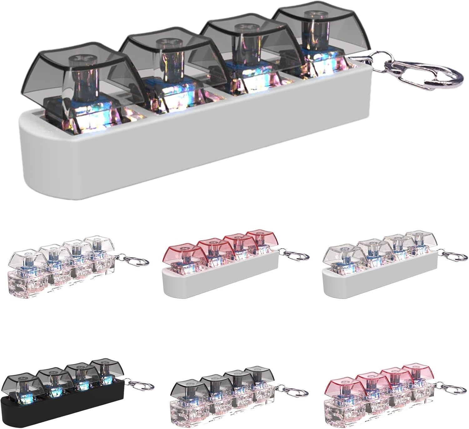 Keyboard Clicker Fidget Keychain 7PCS Stress Relief Finger Toy Set