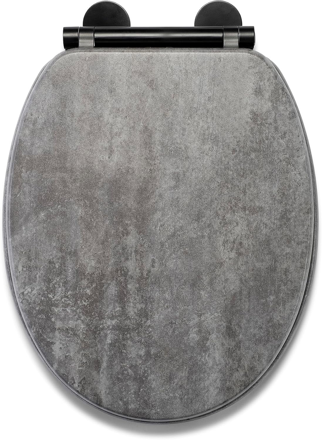 Slate Grey Wooden Toilet Seat Soft Close Quick Release Durable Antibacterial