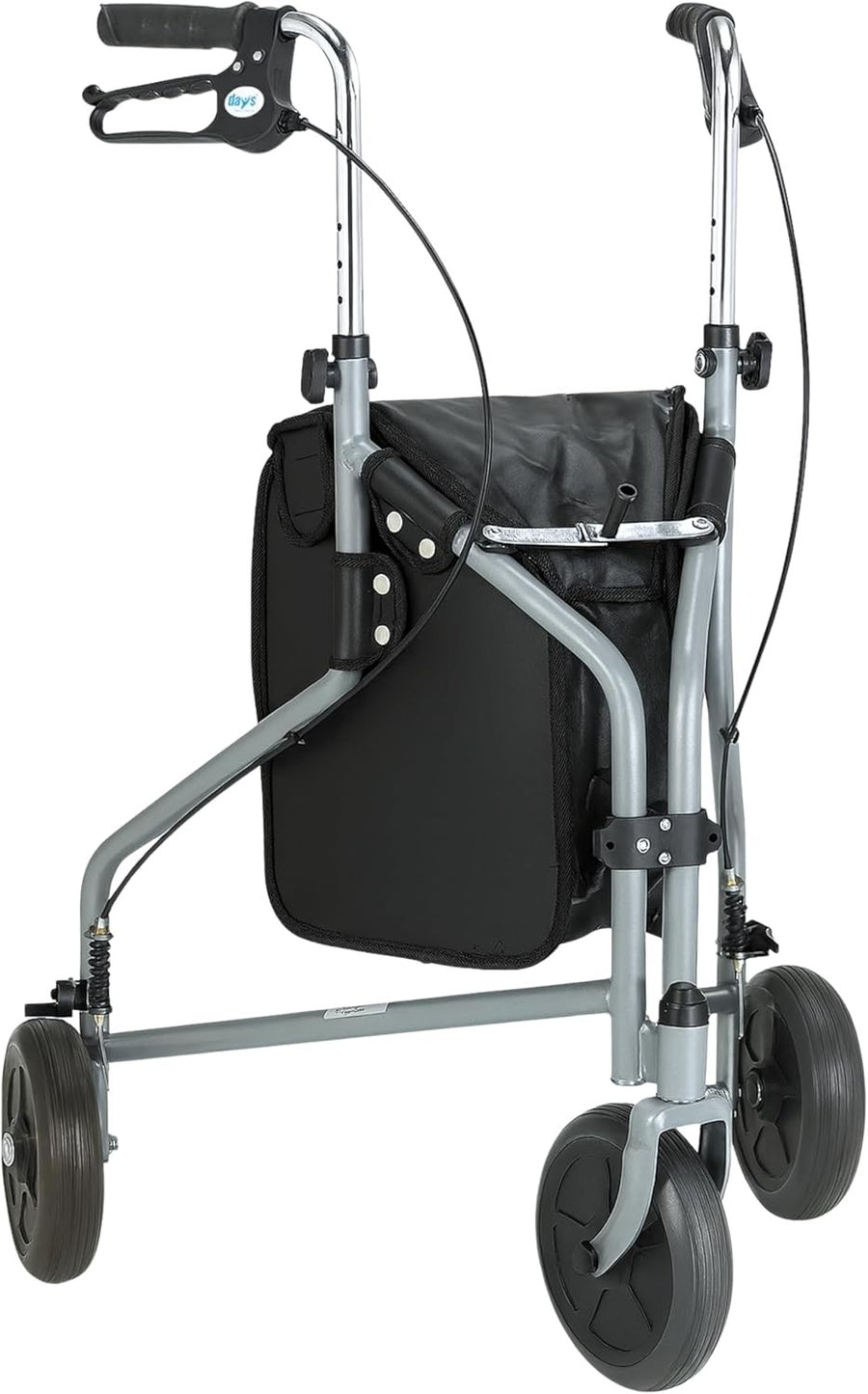 3 Wheel Rollator Walker Lightweight Folding Mobility Aid Lockable Brakes
