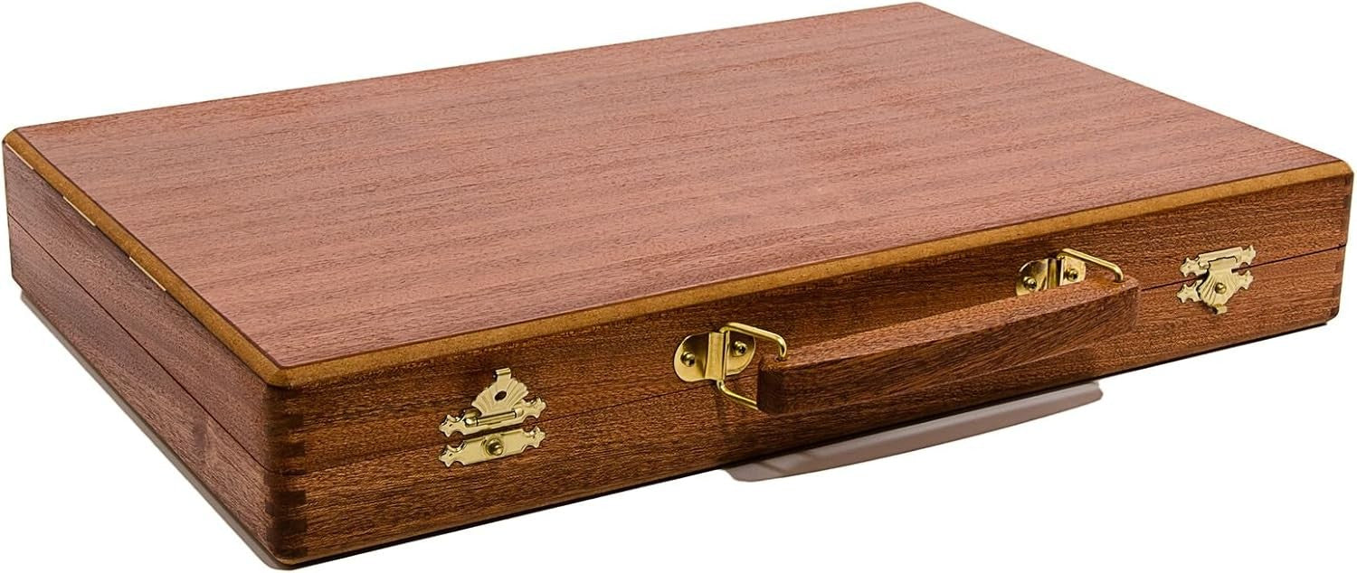 Classic Wooden Backgammon Set 38x50cm Folding Travel Board Game Adults