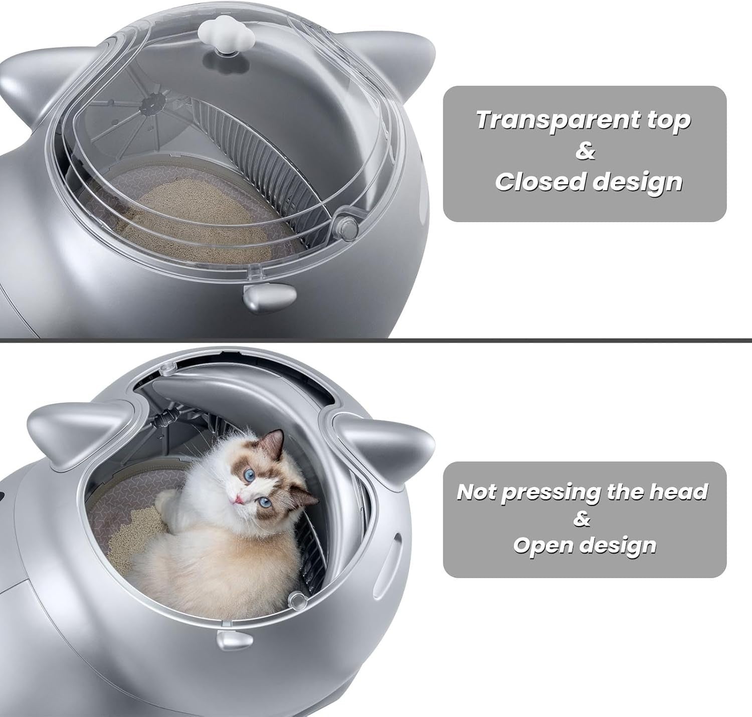 80L Self Cleaning Cat Litter Box APP Control XXL Multi Cat Toilet