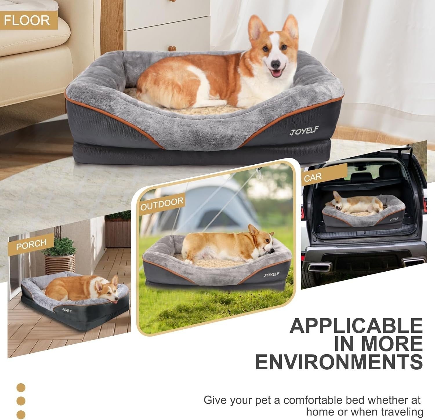 XL Orthopedic Memory Foam Dog Bed Waterproof Sofa 101x76x23cm