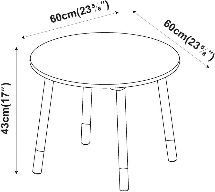 Kids Wooden Round Pink Table & 4 Chair Set, Sturdy Toddler Activity Furniture