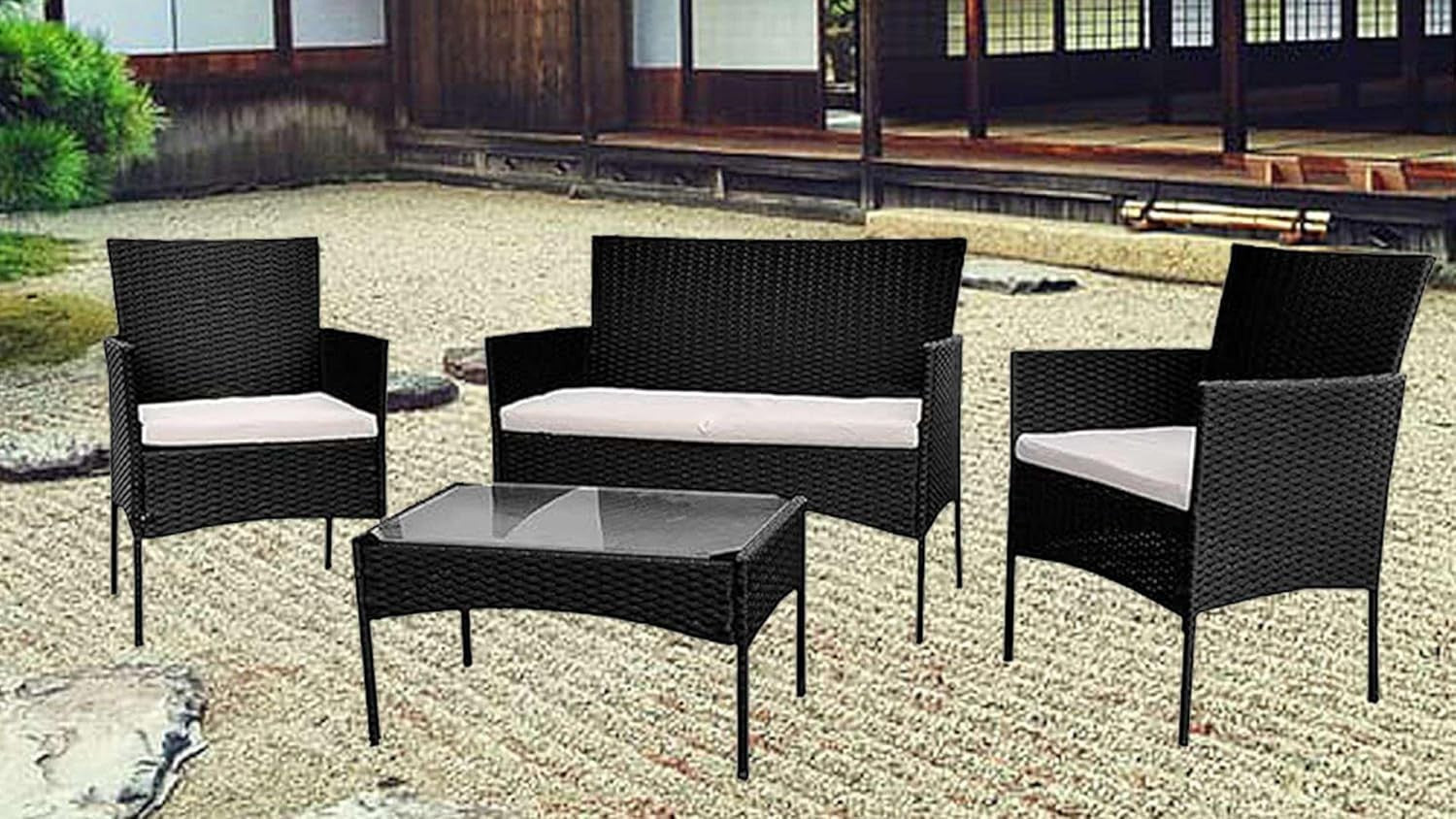 Rattan Garden Furniture Set 4 Seater Outdoor Sofa Chairs Table Patio