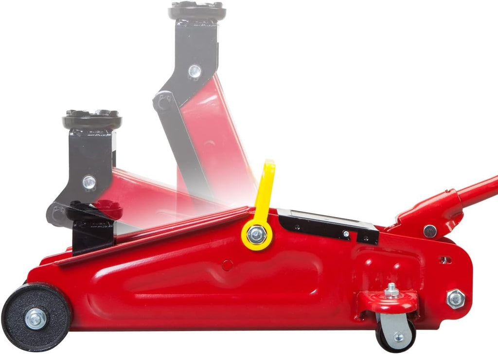 1.5 Ton Hydraulic Trolley Jack with Case 5.42–13" Lift Heavy Duty Steel Red