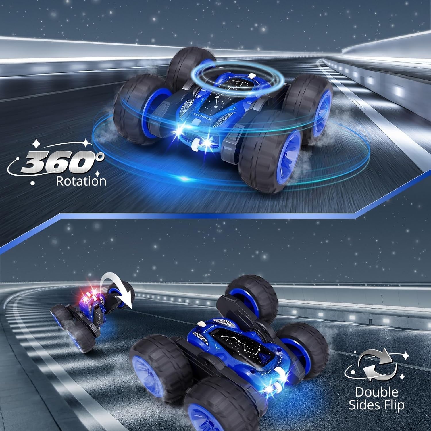 360° Flip RC Stunt Car for Kids 3-12 | LED Light Monster Truck Toy