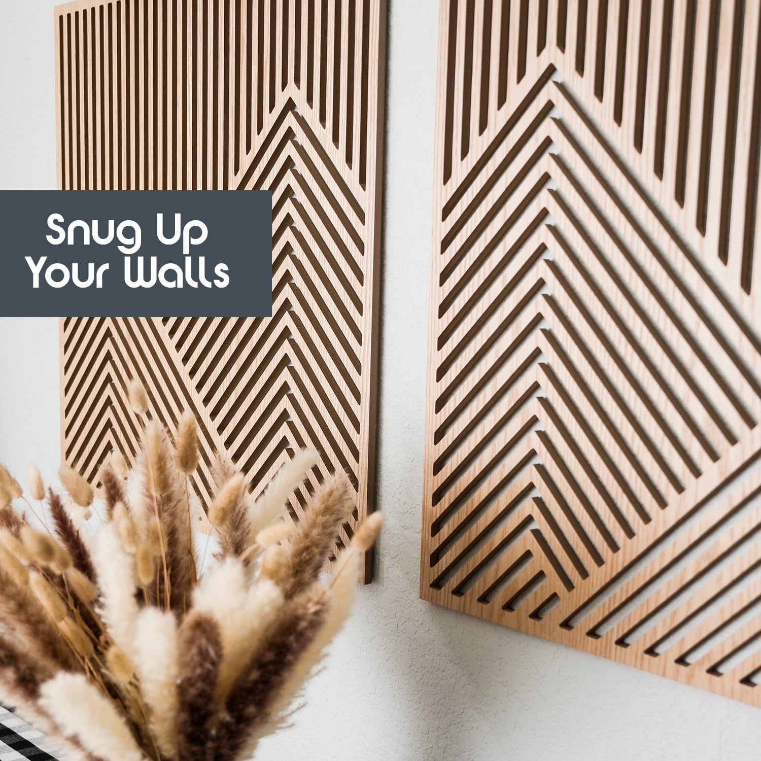 Wood Mountain Wall Art Set of 2 23.5x23.5in Modern Panel Decor