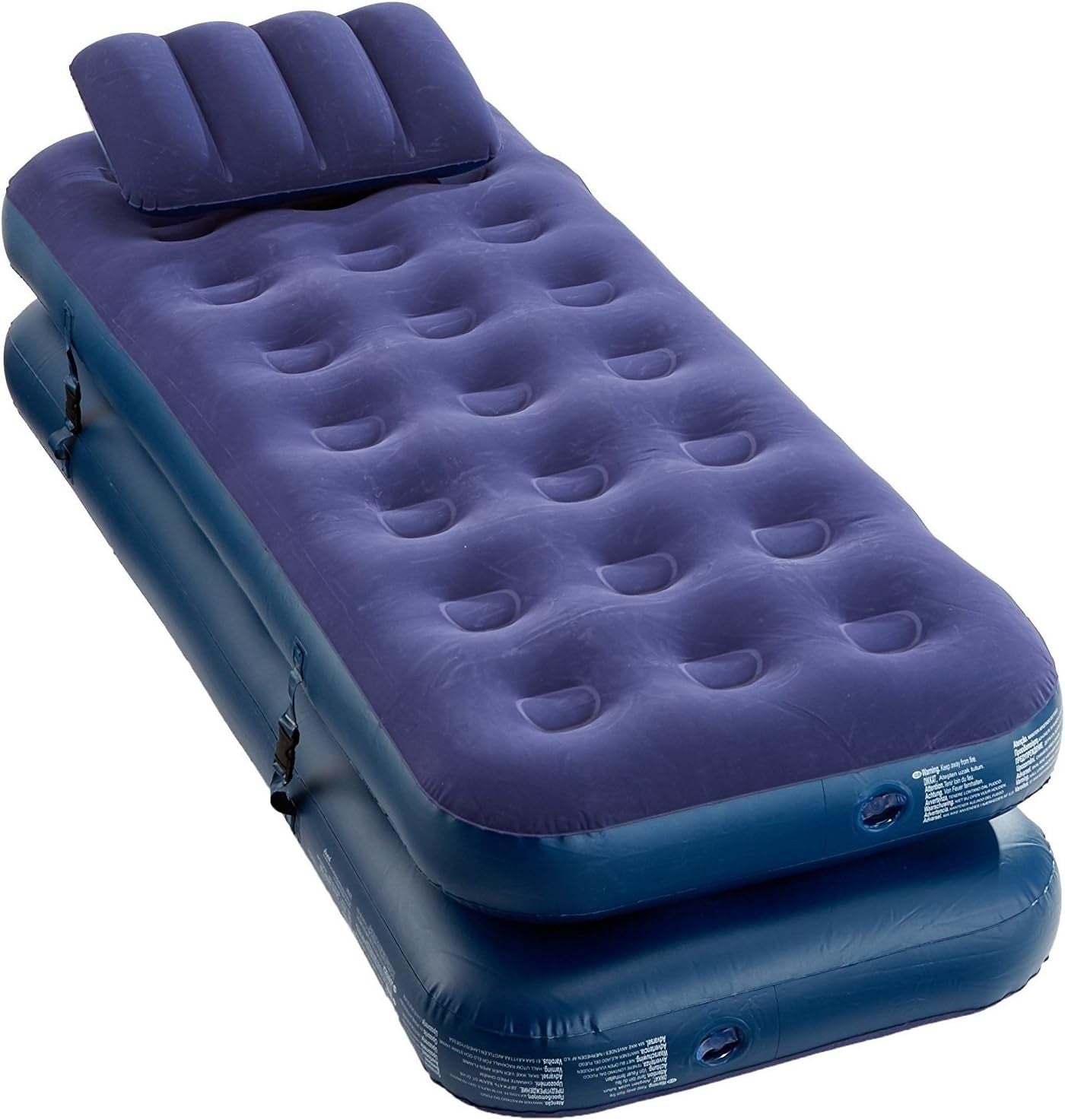3 in 1 Inflatable Air Bed Double or Single Guest Camping Mattress w Pillows