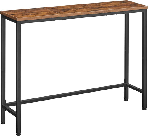 Slim Narrow Console Table 100cm Hallway Table with Rustic Storage