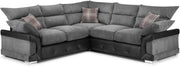 Spacious 5-Seater Jumbo Cord Corner Sofa L-Shape High Back Comfort Cushions