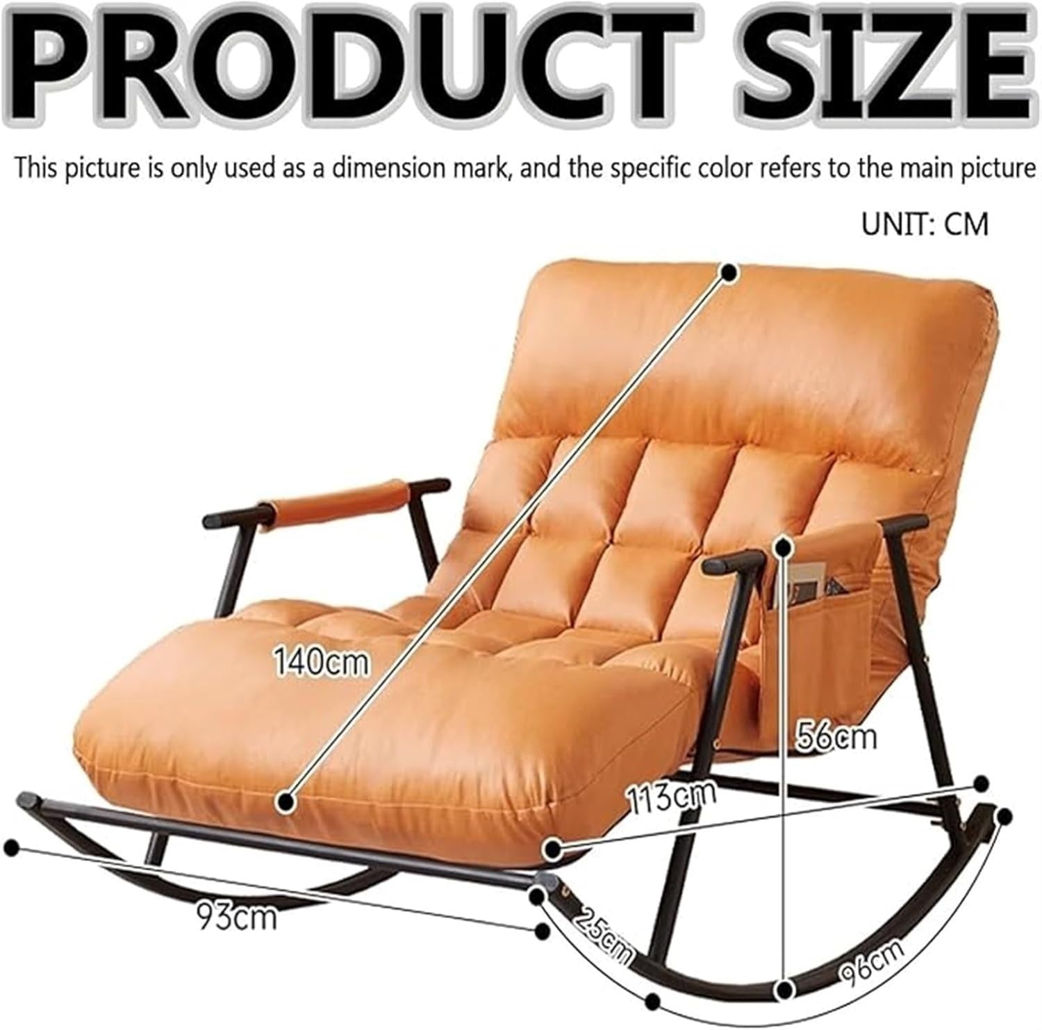 Wide Rocking Recliner Chair Comfy Padded Armchair for Lounge & Home
