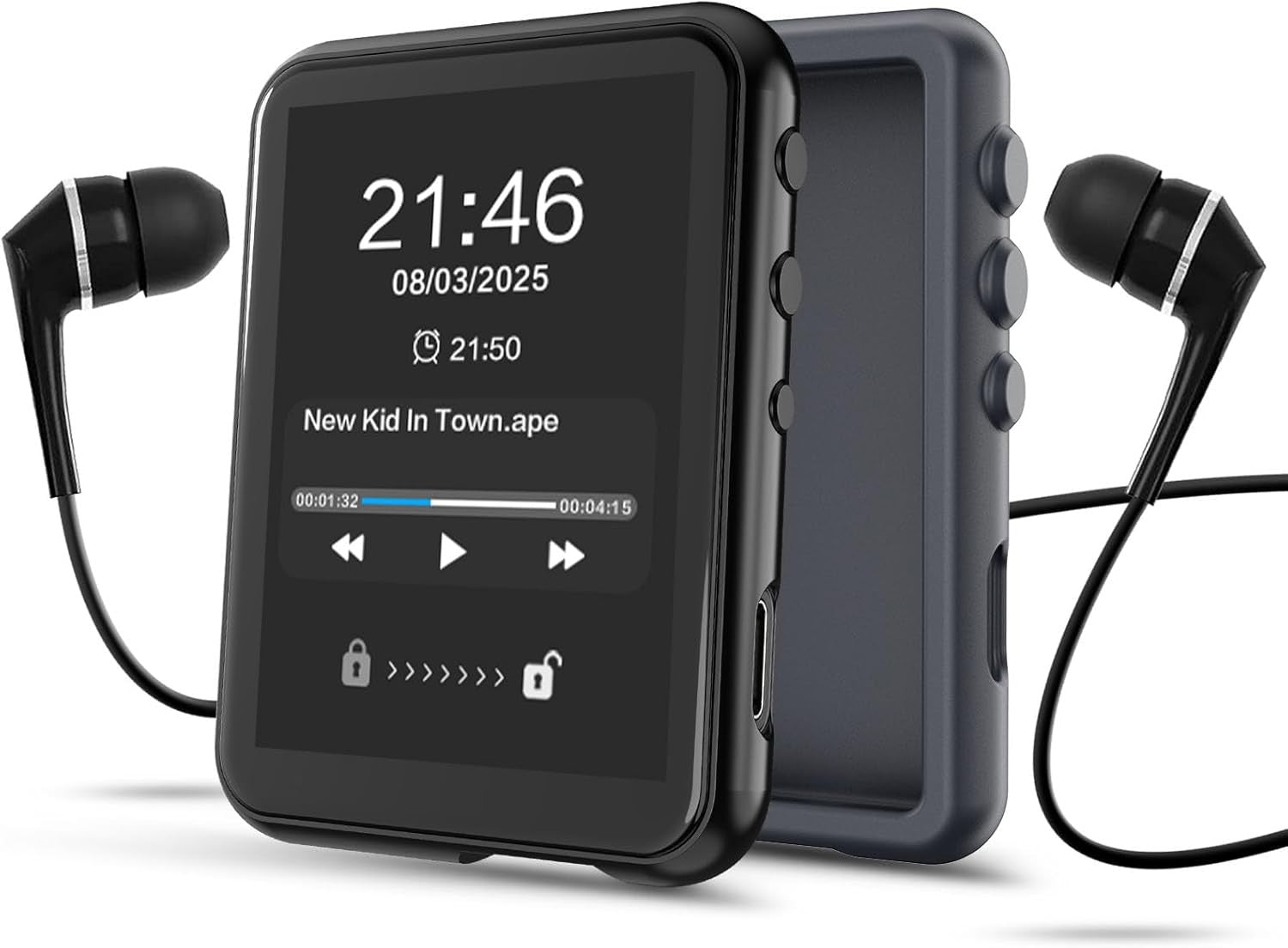 64GB MP3 Player Blue Bluetooth 5.3 2.4" Touch FM HiFi