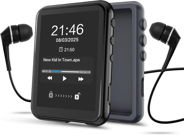 64GB MP3 Player Blue Bluetooth 5.3 2.4" Touch FM HiFi