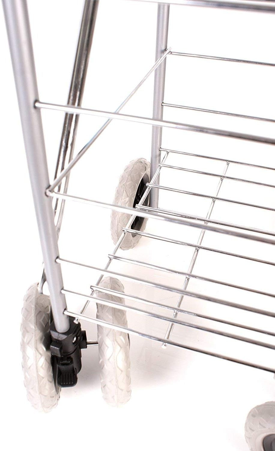 6 Wheel Swivel Shopping Trolley Large 57L Foldable Adjustable Handle