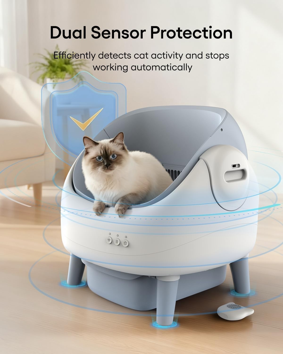 Self Cleaning Cat Litter Box App Control Open Top Auto Multi Cat