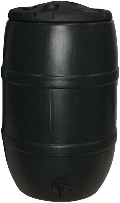 120L Black Garden Water Butt with Lockable Lid & Easy Twist Tap