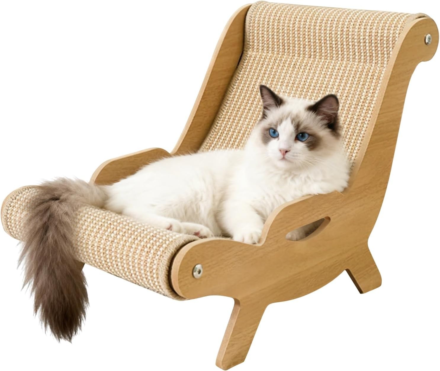 Hemp Rope Cat Scratcher Bed Recliner Chair w Replaceable Cushion