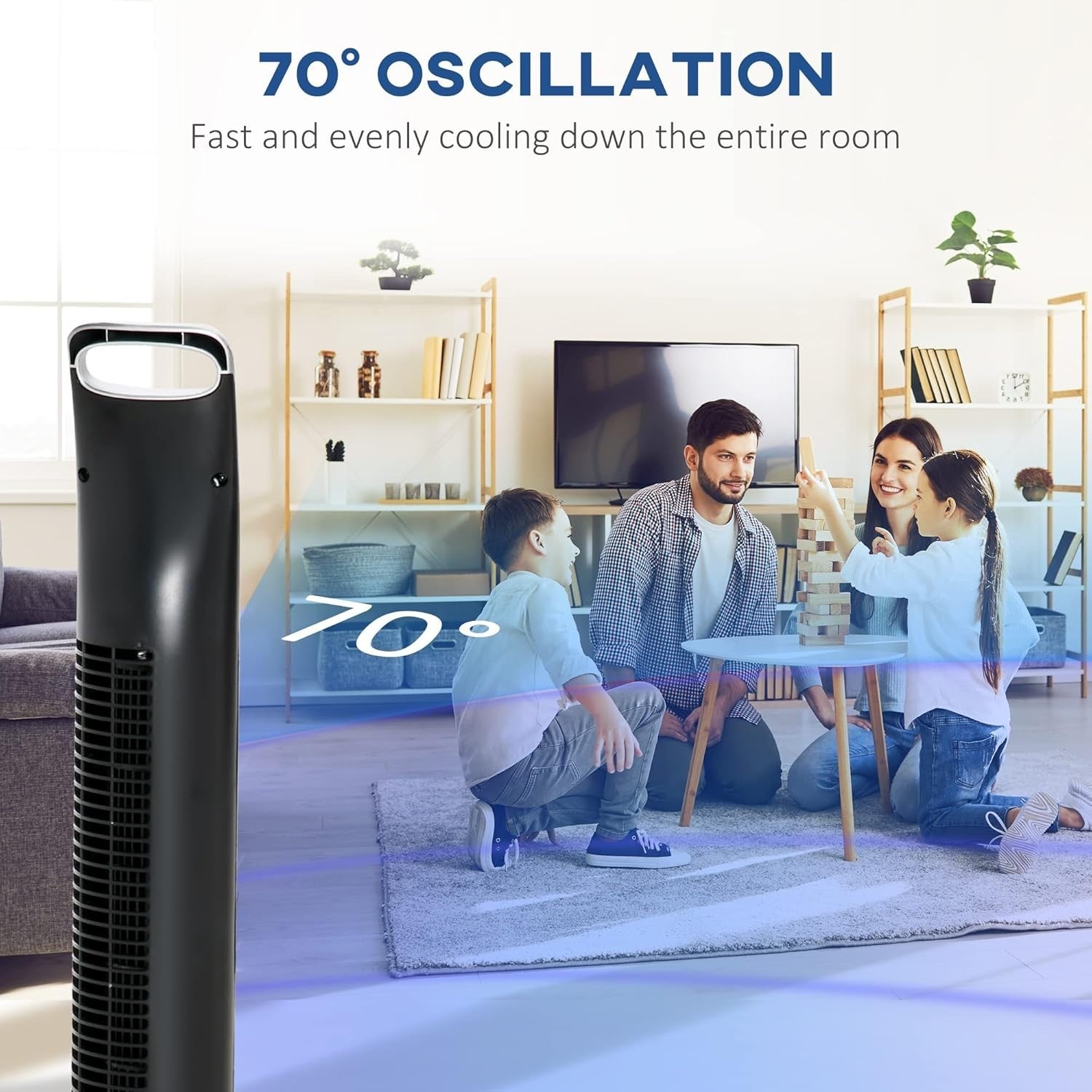 36-Inch Tower Fan – 3-Speed Freestanding Cooling Fan with Timer & Remote Control