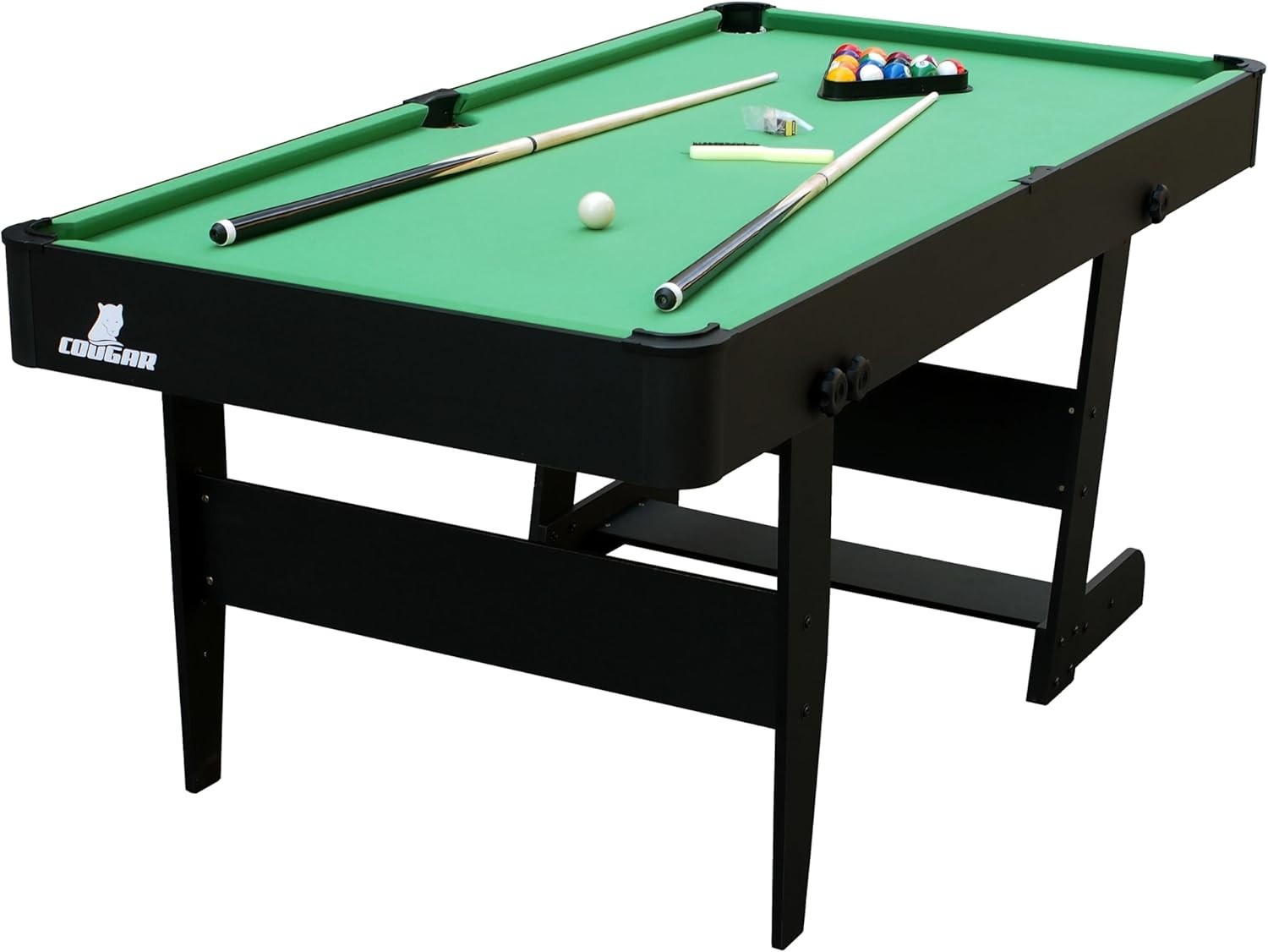 5FT Foldaway Pool Table Compact Home Snooker Set w Balls Cues