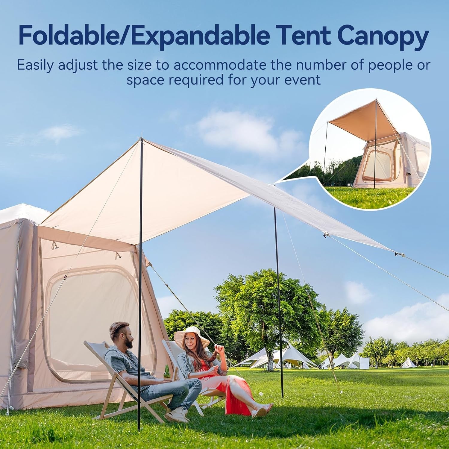 2 Person Inflatable Camping Tent Waterproof Oxford Air Beam Awning