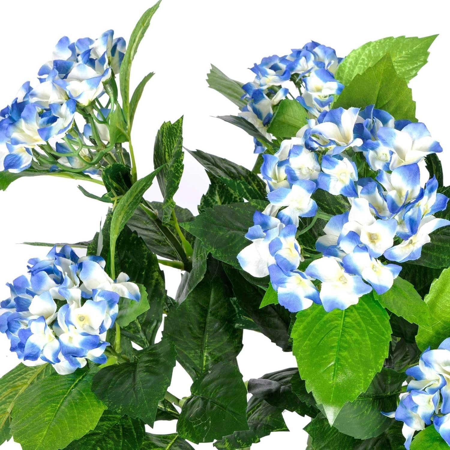 70cm Artificial Blue Hydrangea Plant in Black Pot Faux Flower Home Office Decor