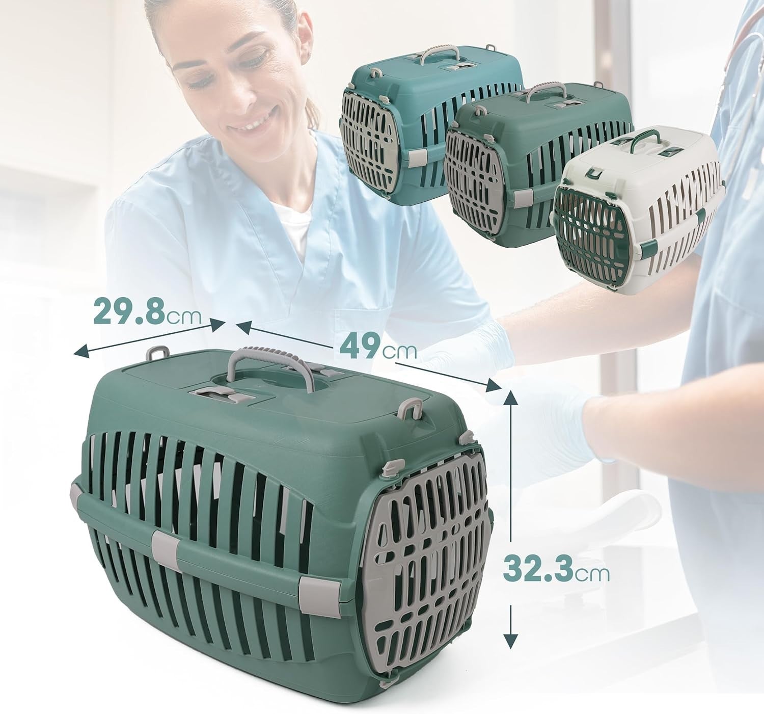 Cat Carrier Travel Crate for Small Pets – Dual Door Dog & Kitten Box Cage
