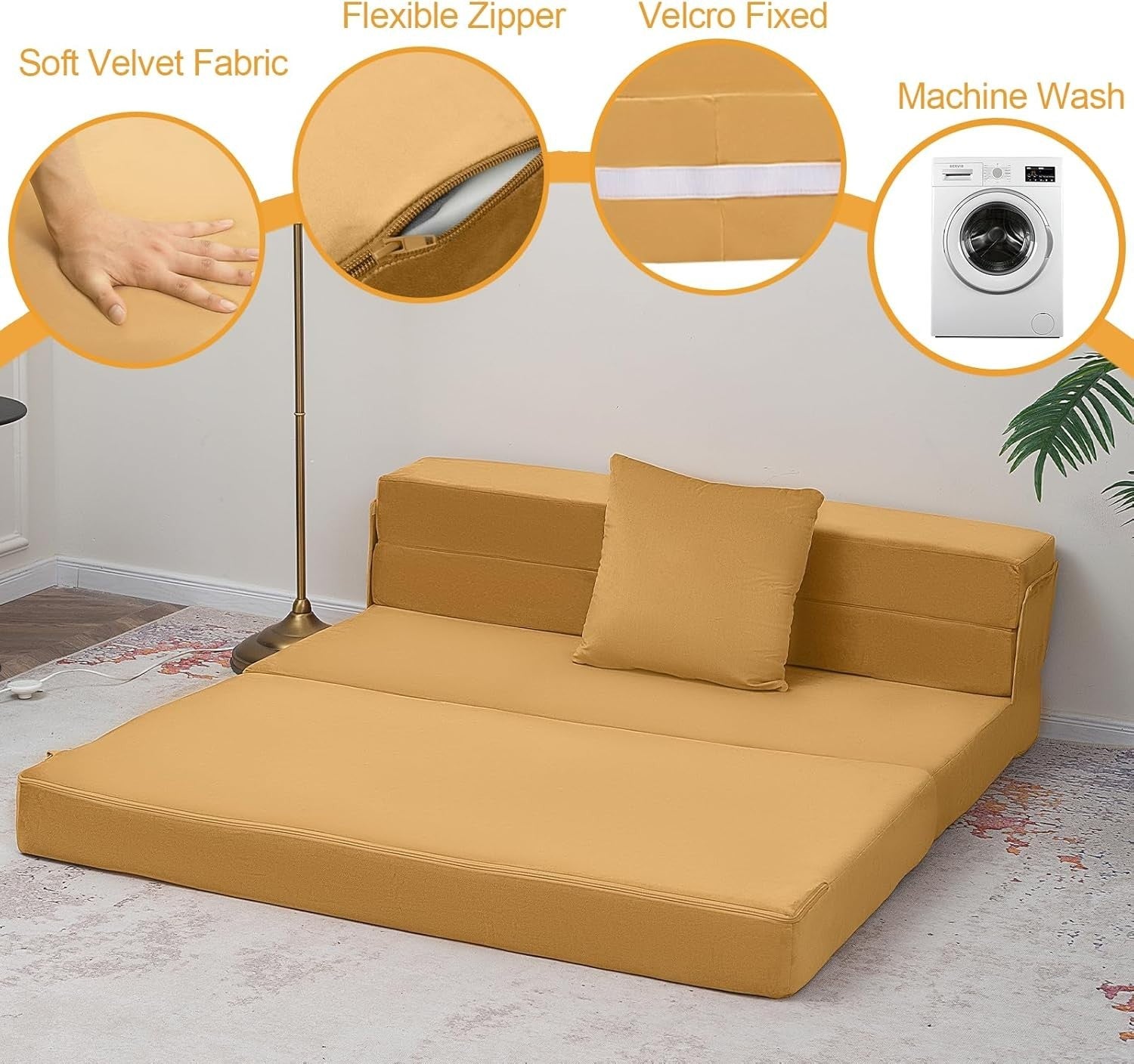 Folding Sofa Bed Chair Single 3in1 Mattress Guest Futon Seat Foam