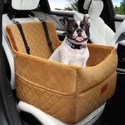 Elevated Dog Car Seat Bed Memory Foam Booster Washable 2 Safety Belts