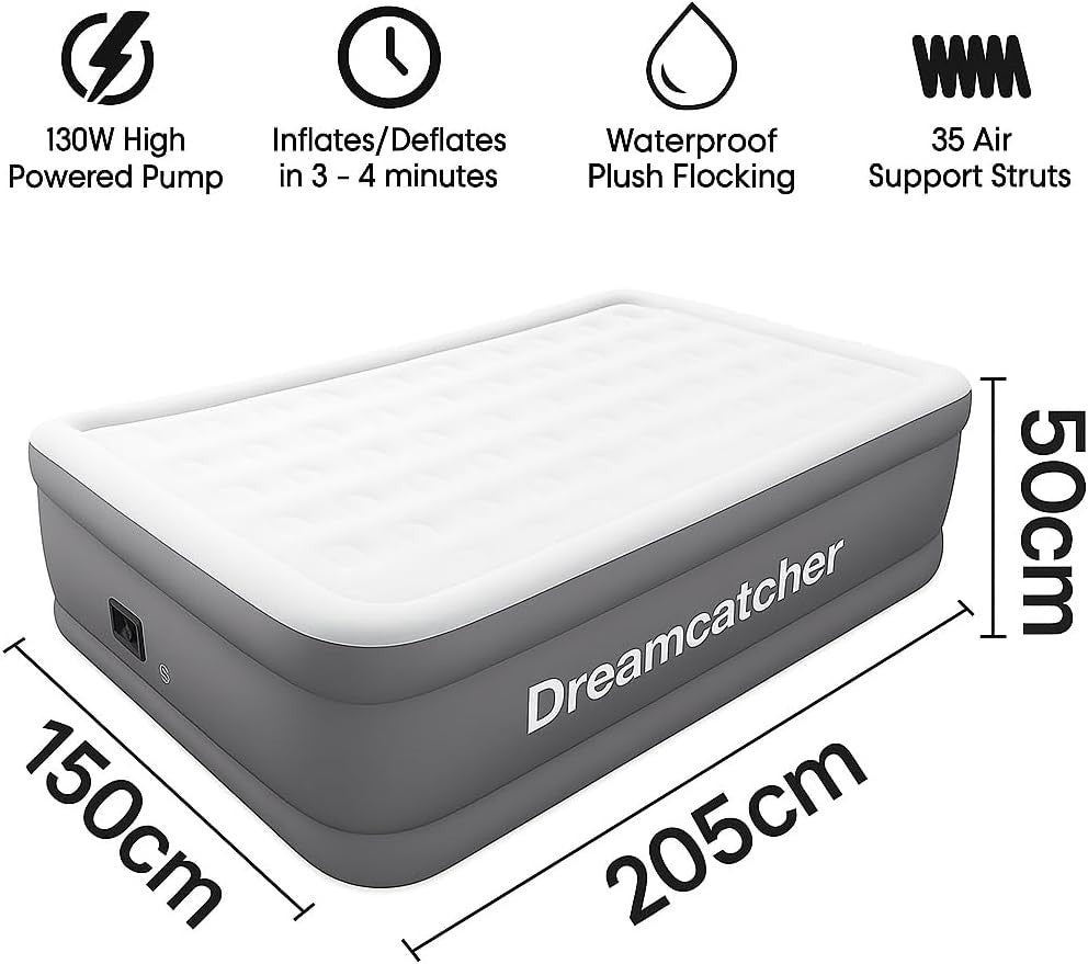 Double Inflatable Air Mattress 205x150x50cm Built-In Pump Waterproof Bed