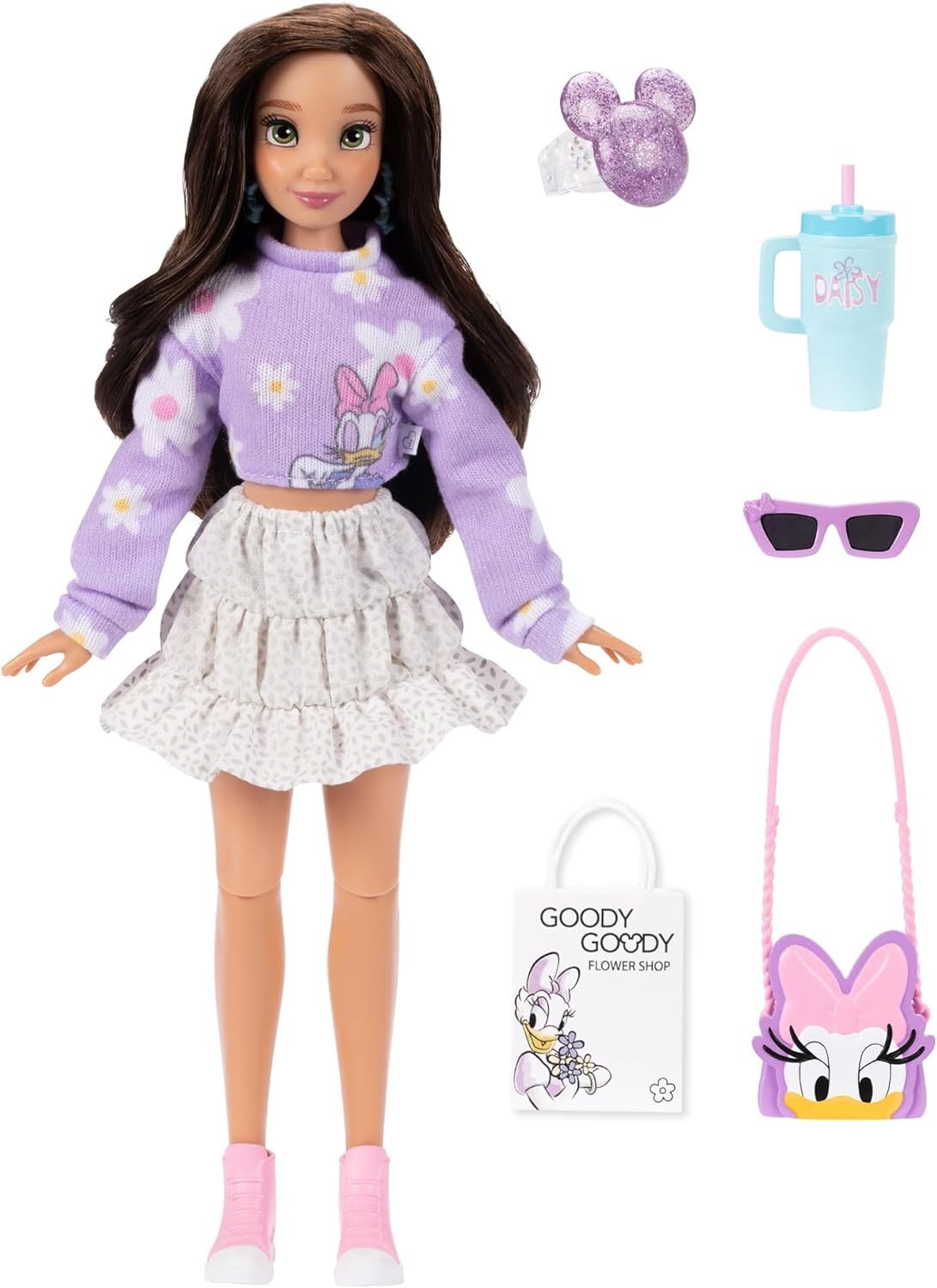 Fashion Doll with Articulated Joints Outfit Accessories Purse Bottle Gift
