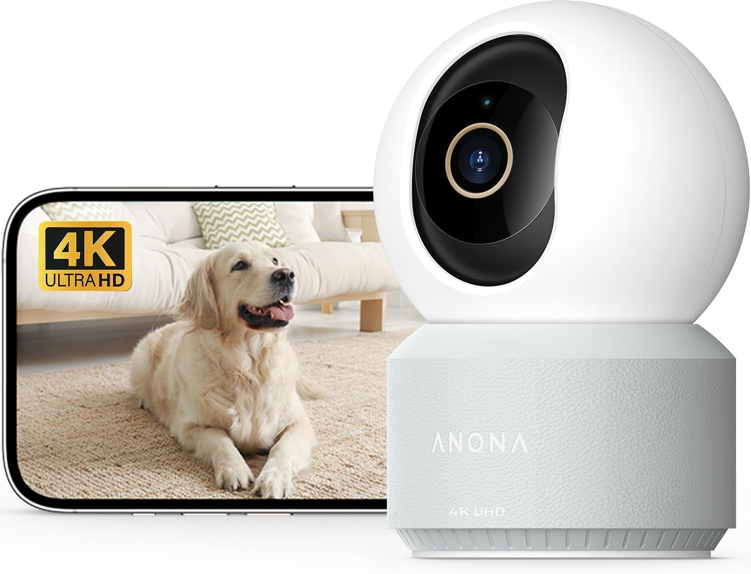 4K Indoor Security Camera 360° AI Pet Baby Monitor WiFi 6 Alexa