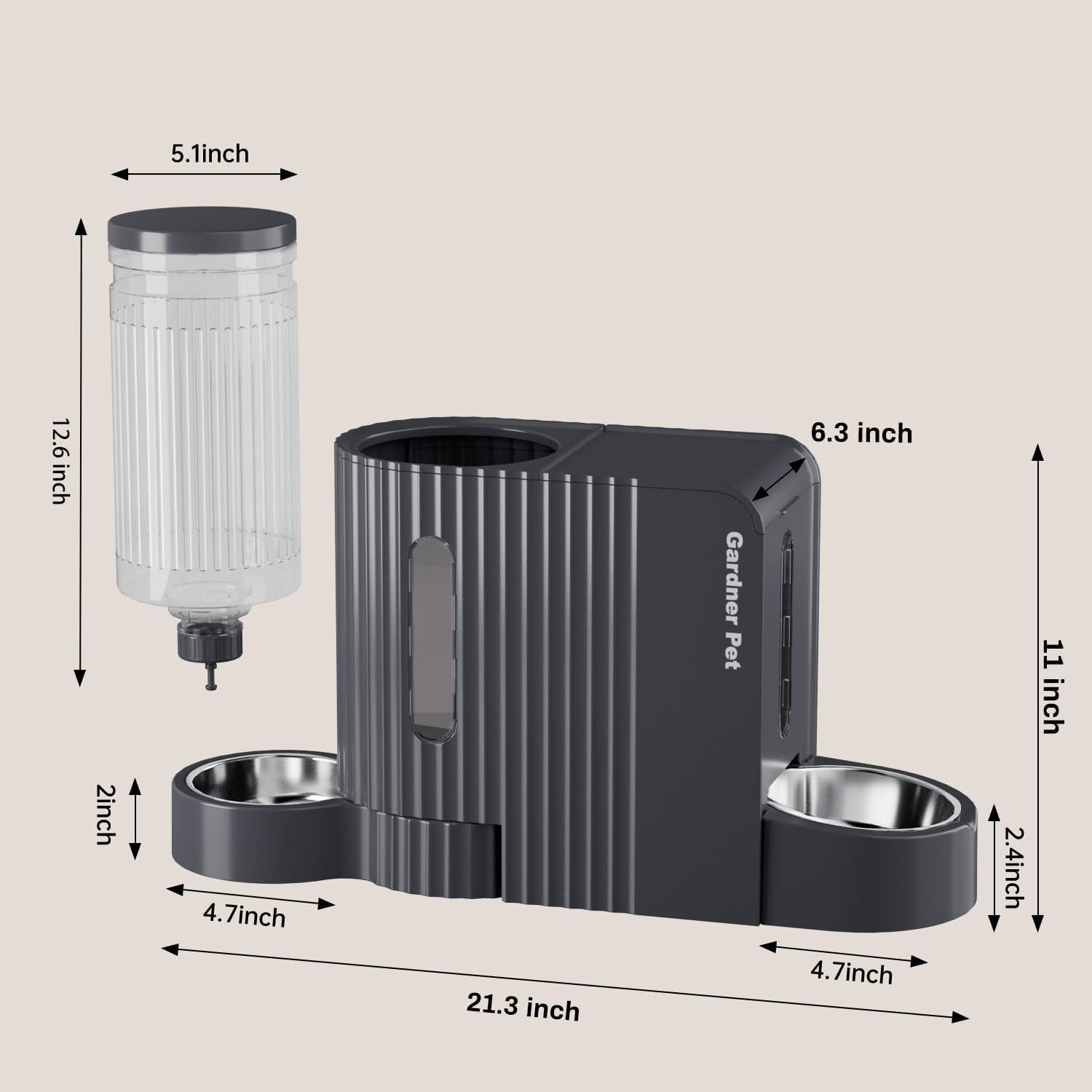 2 in 1 Automatic Pet Feeder Water Dispenser 3L BPA Free Cat Dog Bowl