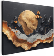 Gold Black Abstract Canvas Wall Art 40x30cm Luxury Framed Print