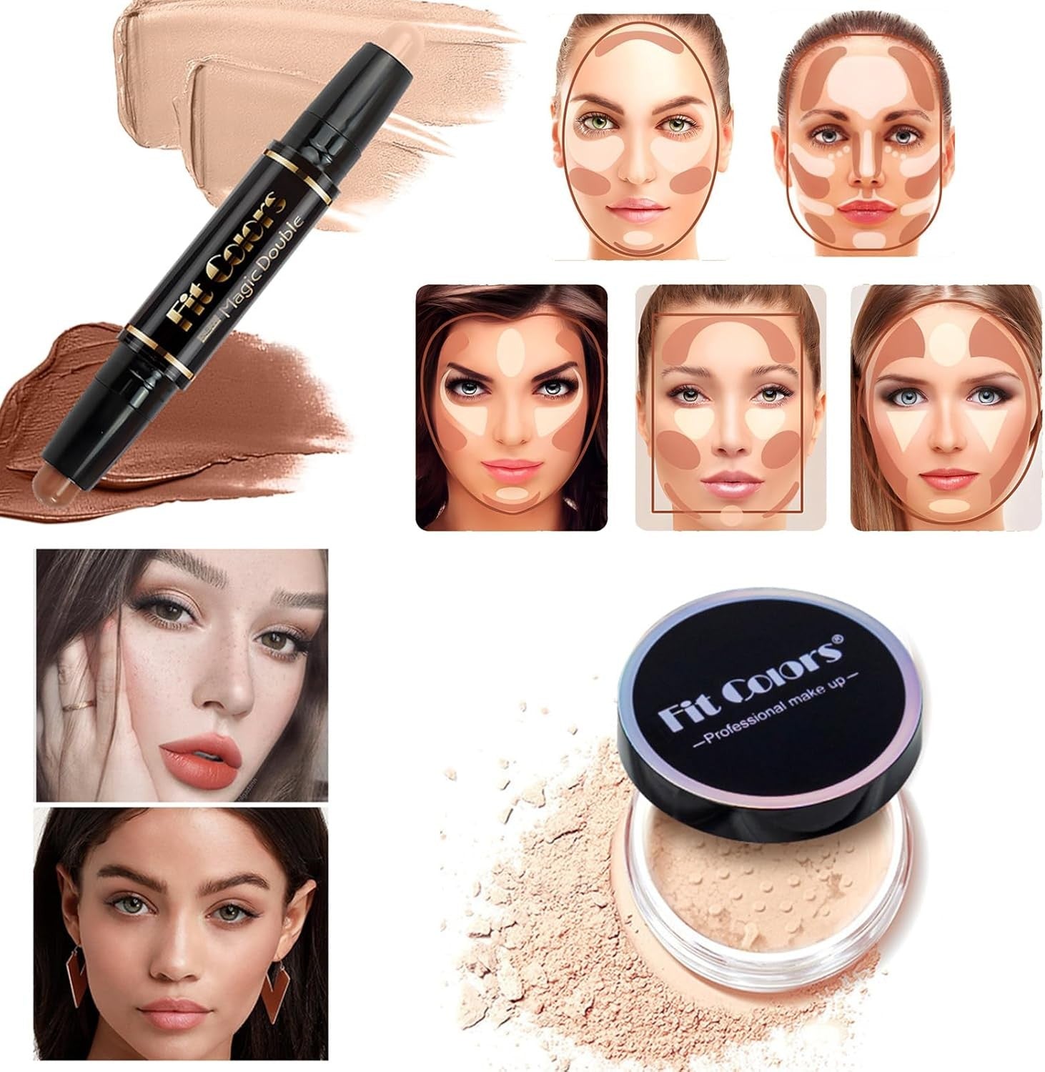 All In One Makeup Starter Kit Travel Set with Storage Bag