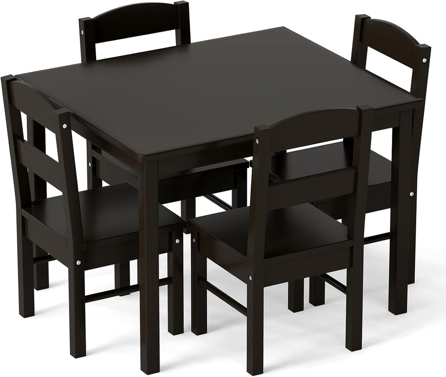 Kids Wooden Table and Chair Set, 4 Seats, Durable Activity & Study Furniture