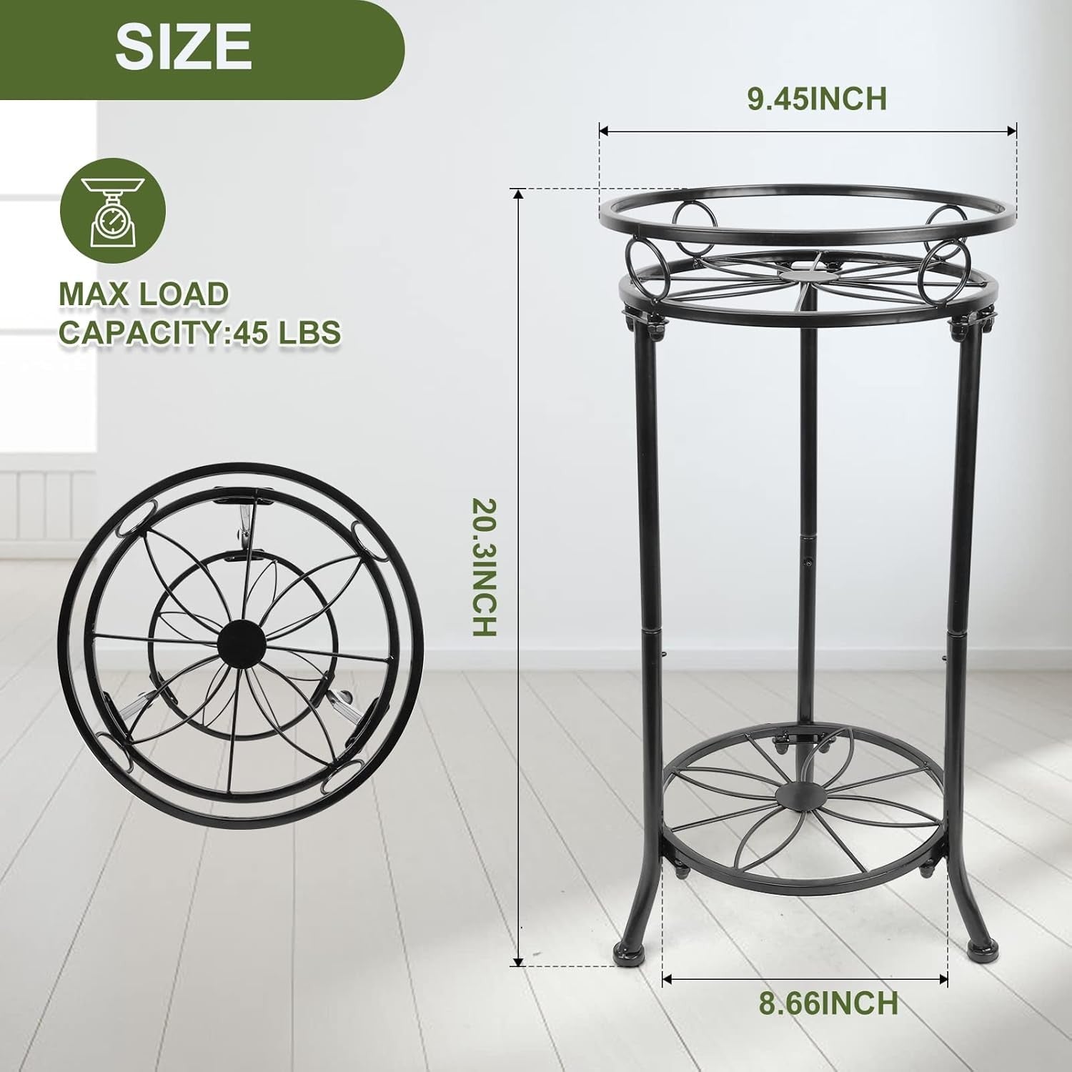 2 Tier Metal Plant Stand Indoor Outdoor Tall Flower Pot Shelf Corner Display