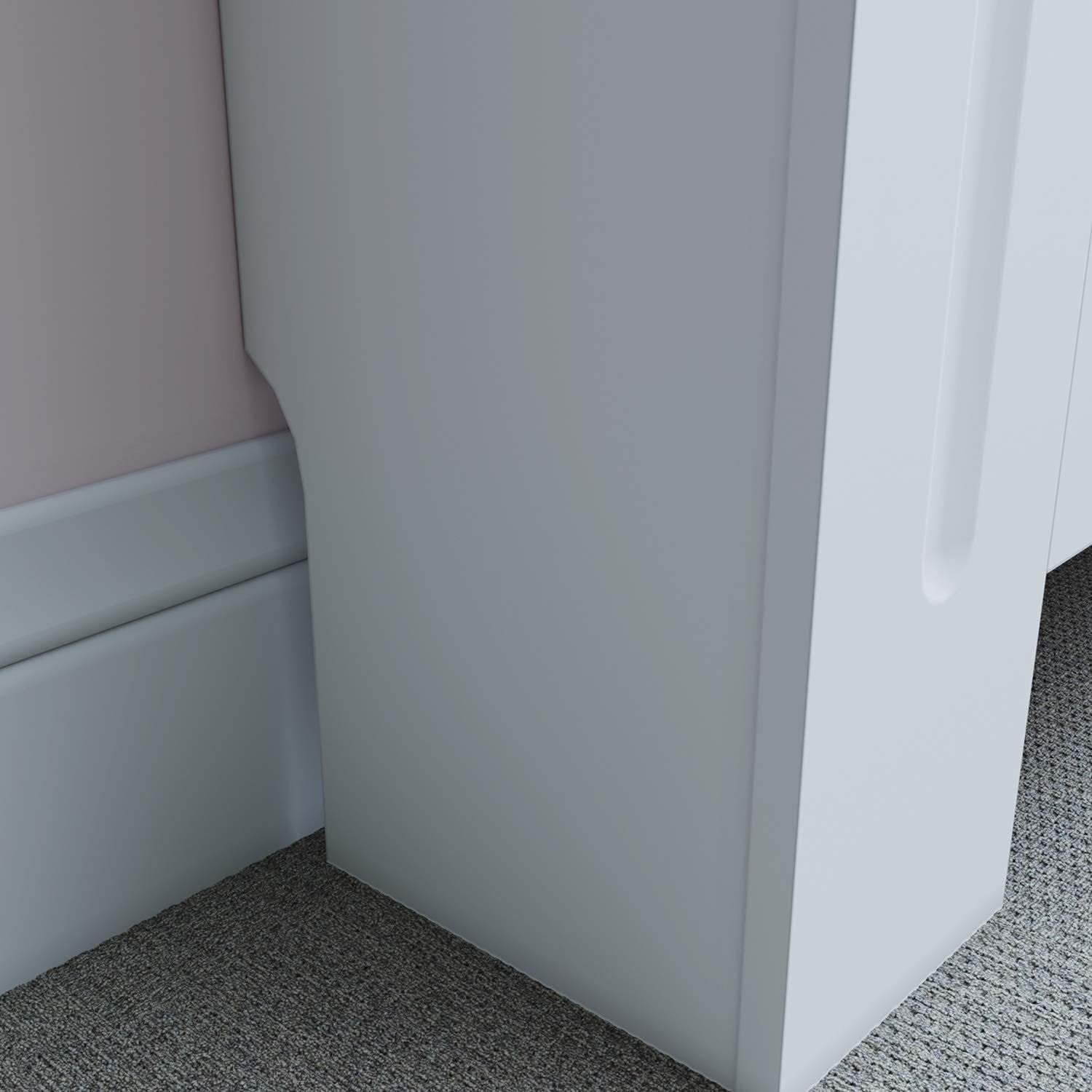 White Radiator Cover Cabinet XL | MDF Horizontal Slat Shelf
