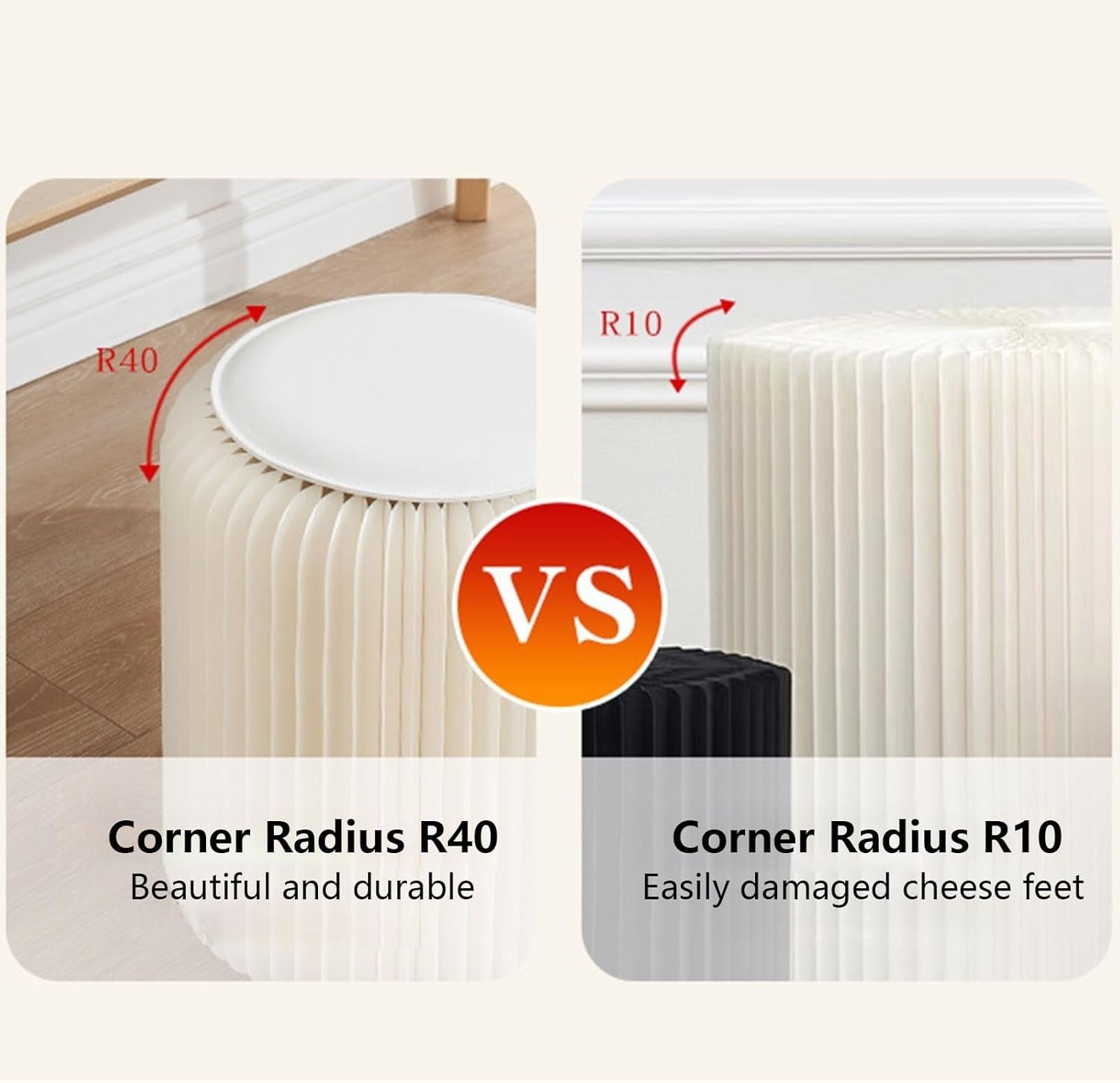 White Folding Paper Stool – Portable Round Seat, Strong Honeycomb Design 37×32cm