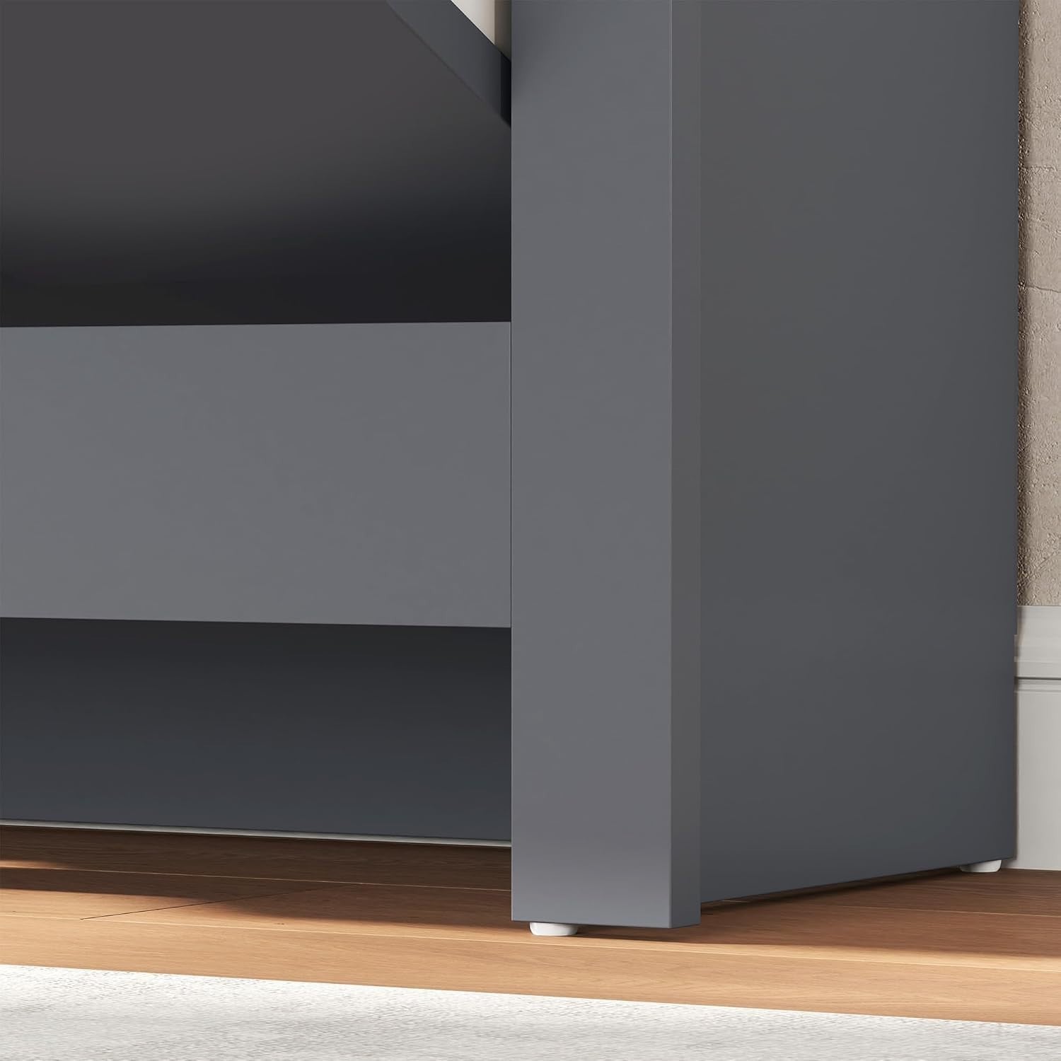 Space Saving Narrow Shoe Cabinet 2 Flip Drawers Adjustable Shelves Charcoal
